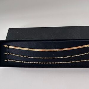 Gold “Love” Bracelets Set of 3.